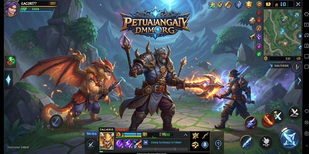 Screenshot dari gameplay epik dalam GACOR577 yang menampilkan petualangan MMORPG.