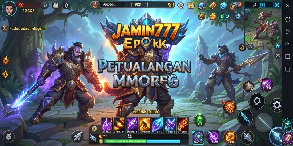 Tampilan gameplay seru MMORPG JAMIN777 dengan aksi bertarung yang mendebarkan.