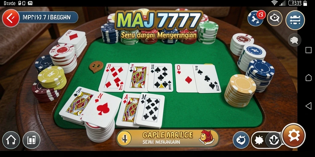 Tampilan gameplay seru dalam permainan Gaple MAJ777.