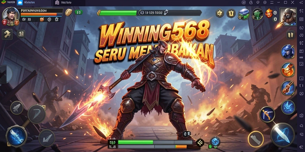 Screenshot memperlihatkan aksi pertarungan mendebarkan di WINNING568.